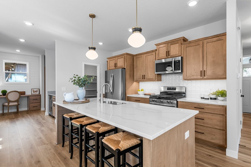 Custom kitchen cabinetry in newly built home